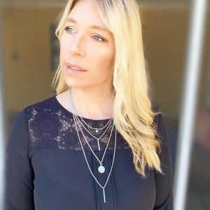 ✅ Multi Layered Necklace - Silver Finish NIB